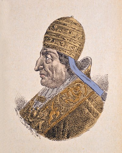 Retrato del Papa Clemente XII (Clemente o Clemens) (1730-1740), 1898 (grabado con coloración posterior) de Italian School